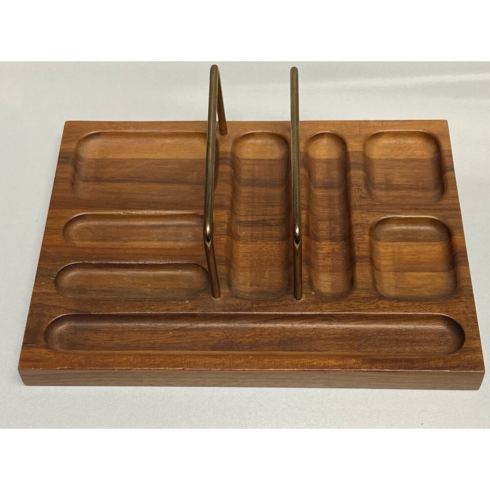 Vintage A Distinguished Gift Wooden Men’s Cuff Links Jewelry Valet Station Mint